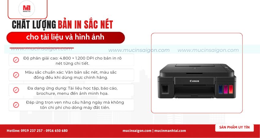 Chất lượng bản in sắc nét cho tài liệu và hình ảnh