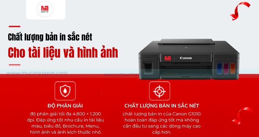 Chất lượng bản in Canon G1010 sắc nét cho tài liệu và hình ảnh