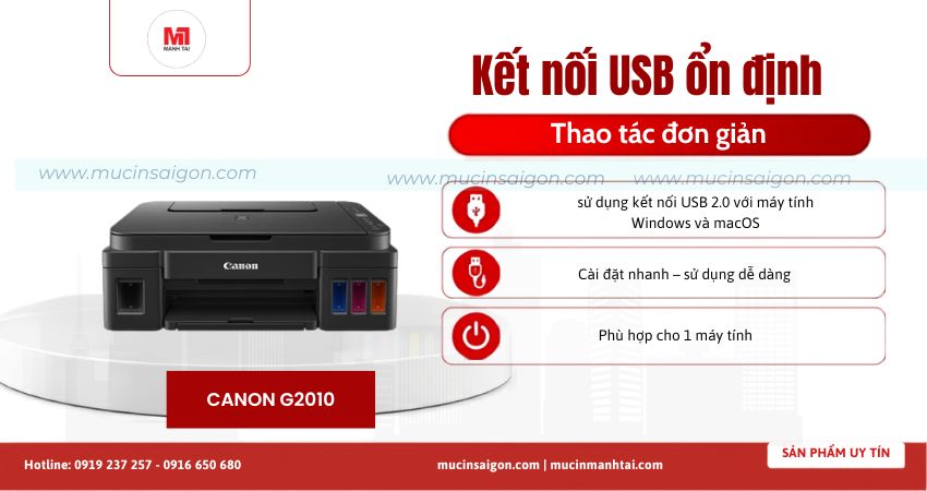 Máy in Canon G2010 kết nối USB