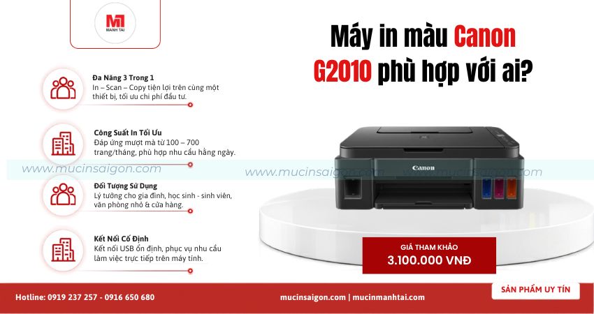Máy in màu Canon G2010 phù hợp với ai?