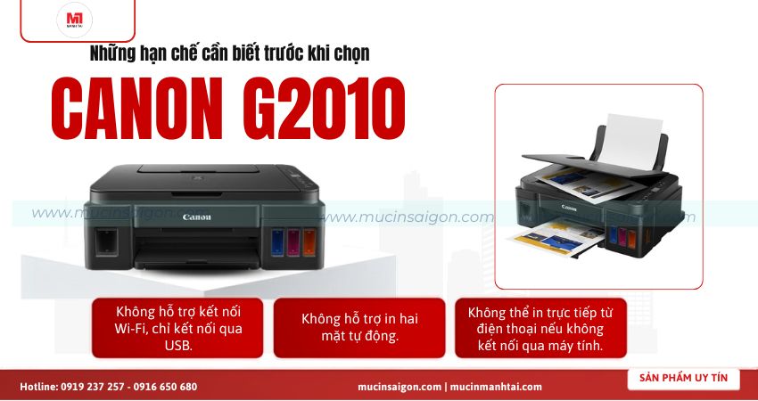 Hạn chế cần biết trước khi chọn máy Canon G2010