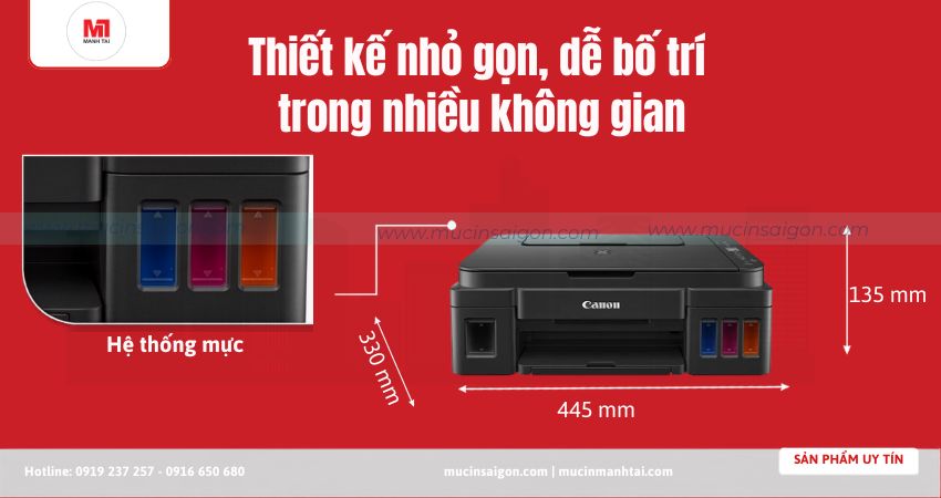 Thiết kế nhỏ gọn, dễ bố trí trong nhiều không gian