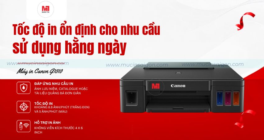 Tốc độ Canon G1010 ổn định đáp ứng nhu cầu in hằng ngày