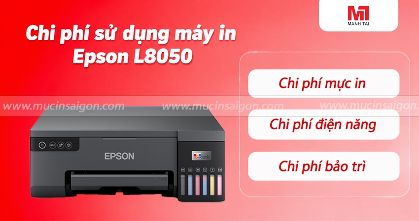 Chi phí sử dụng máy in Epson L8050