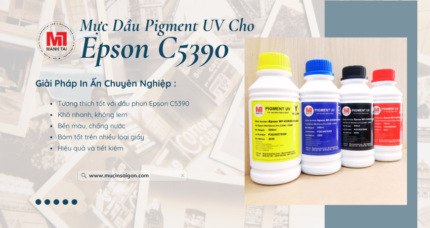Mực Dầu Pigment UV Cho Epson C5390 1 Mực Dầu Pigment UV Cho Epson C5390