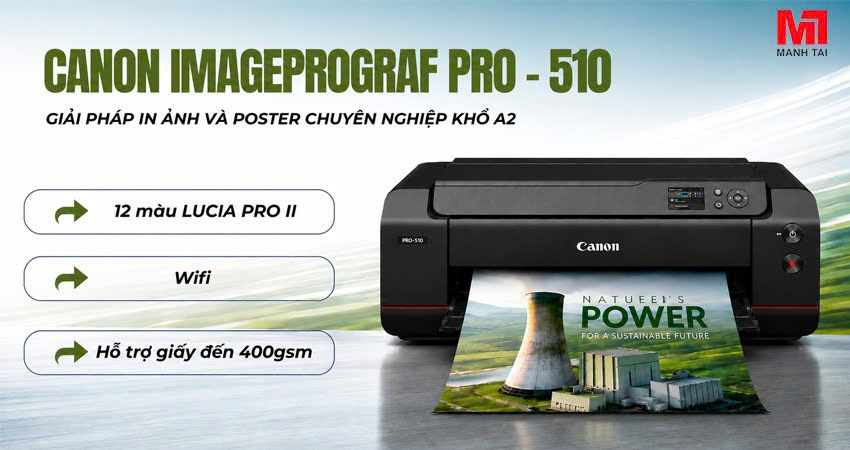 Banner Canon imagePROGRAF PRO-510 cho studio thiết kế và in ảnh chuyên nghiệp