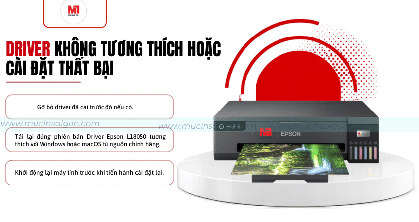 Khắc phục lỗi Driver Epson L18050 không tương thích