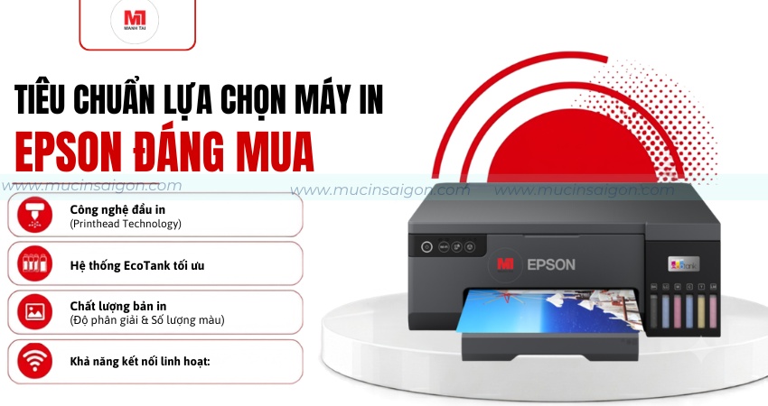 Tiêu chuẩn chọn để biết nên mua máy in Epson nào phù hợp