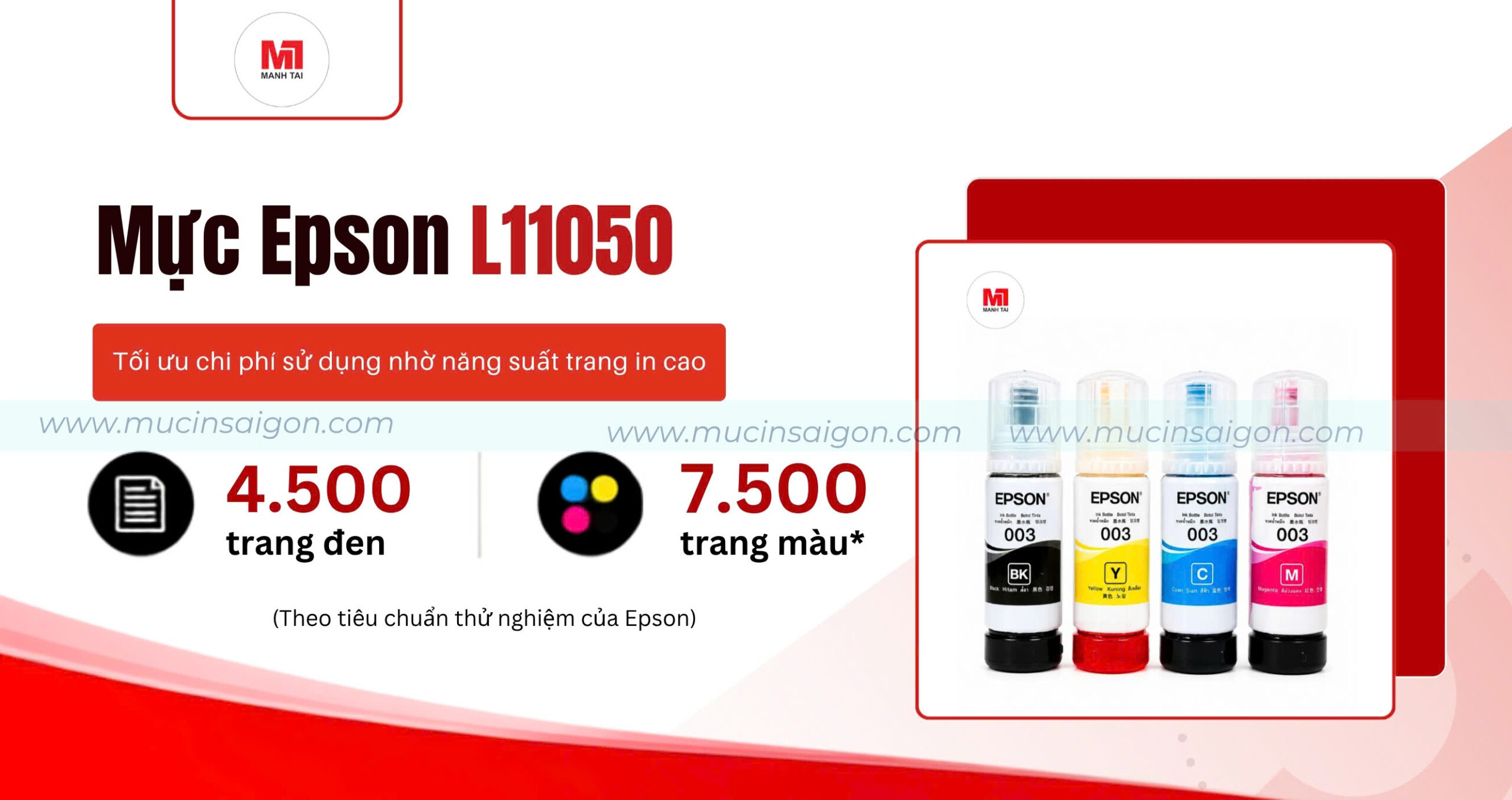 Mực in Epson L11050 giúp tối ưu chi phí sử dụng với năng suất trang in cao