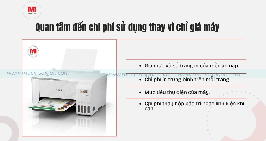 Quan tâm đến chi phí sử dụng thay vì chỉ giá máy