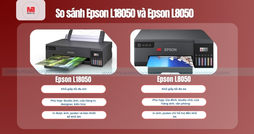 So sánh Epson L18050 và Epson L8050: Nên chọn model nào?