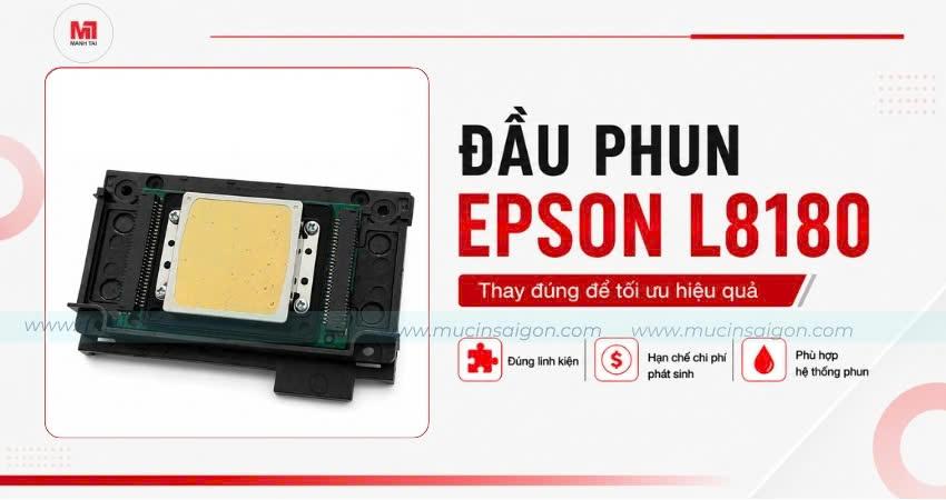 Đầu phun Epson L8180 thay đúng linh kiện để tối ưu hiệu quả
