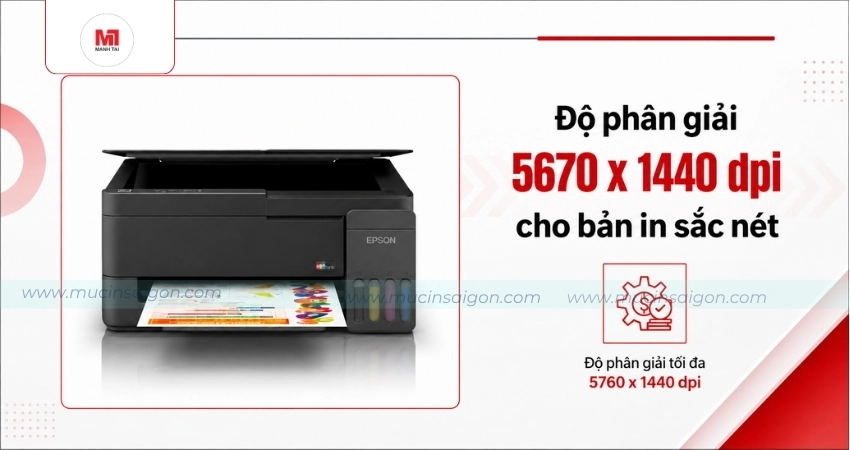 Độ phân giải 5.760 × 1.440 dpi cho bản in sắc nét