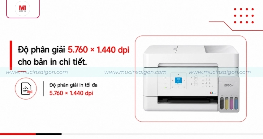 5.760 × 1.440 dpi cho bản in sắc nét