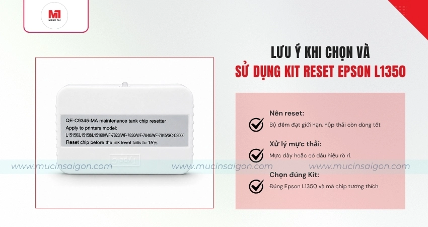 Lưu ý khi chọn và sử dụng kit reset Epson L1350