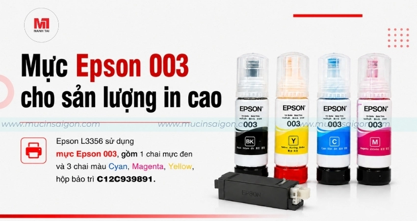 Mực Epson 003 cho sản lượng in cao