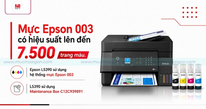 Epson 003 – In được tới 7.500 trang màu với hiệu suất cao