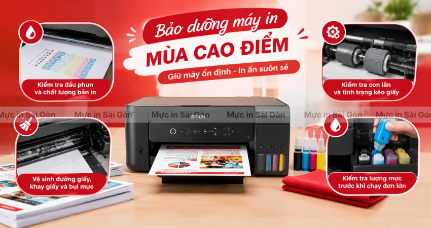 Các Hạng Mục Cần Bảo Dưỡng Máy In Trong Mùa Cao Điểm