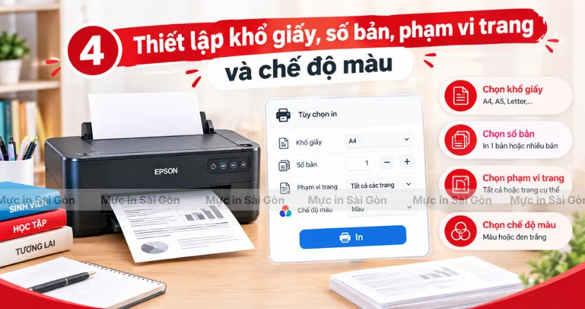 Bước 4: Thiết lập đầy đủ các bước để tiến hành in