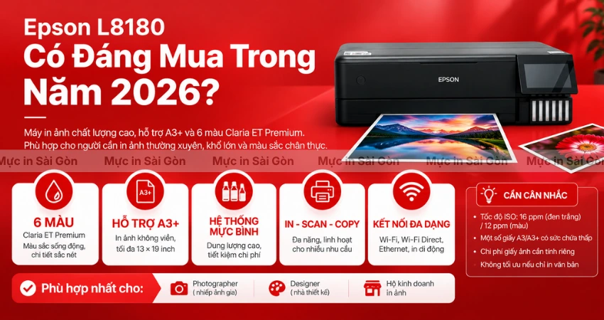 Epson L8180 Có Thực Sự Đáng Mua Trong Năm 2026?