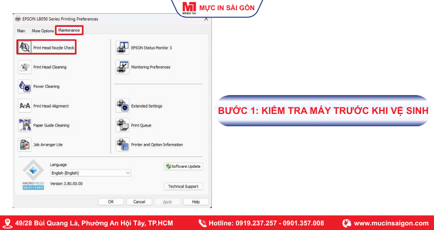 Bước 1: Kiểm tra máy trước khi vệ sinh