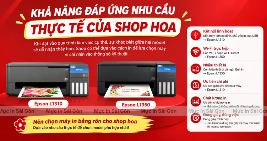 Epson L1310 Hay L1350 Đáp Ứng Tốt Hơn Cho Shop Hoa?