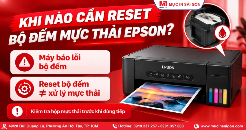 1. Dấu Hiệu Cho Thấy Máy In Epson Cần Reset Bộ Đếm Mực Thải